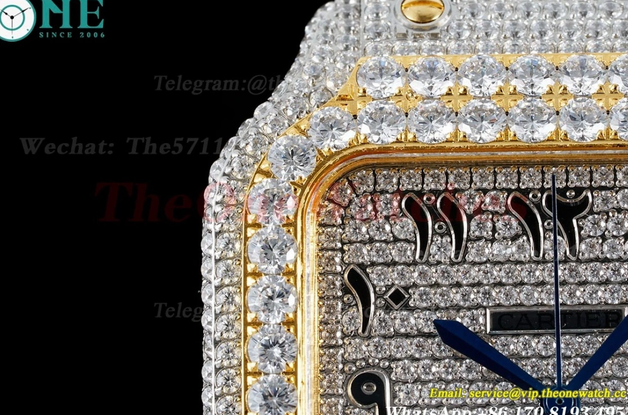 40mm Arab YG MY9015 SS Dia AMG XL Mens 100 Santos SS 0424